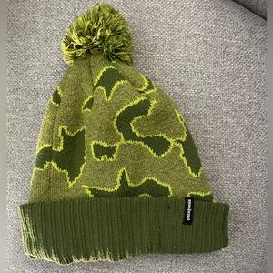 Patagonia unisex green Patagonia Powder Town Beanie pompom